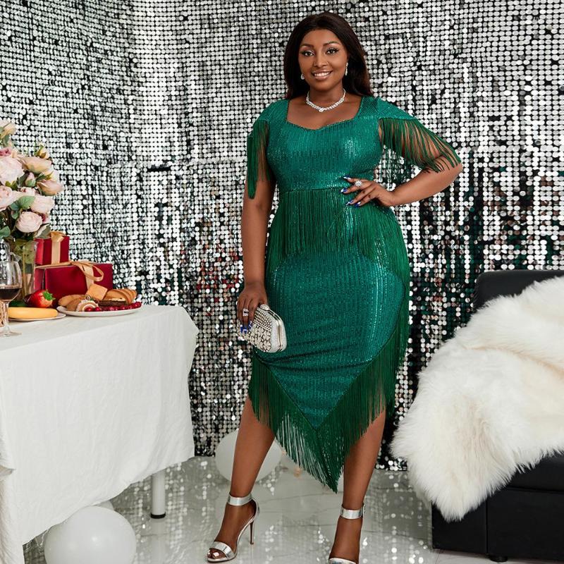 Plus Size Dresses Dress Oversize Women's Bag Buttock One Step Skirt Tassel Party, Green
Plus Size Dresses Dress Oversize Women's Bag Buttock One Step Skirt Tassel Party, Green