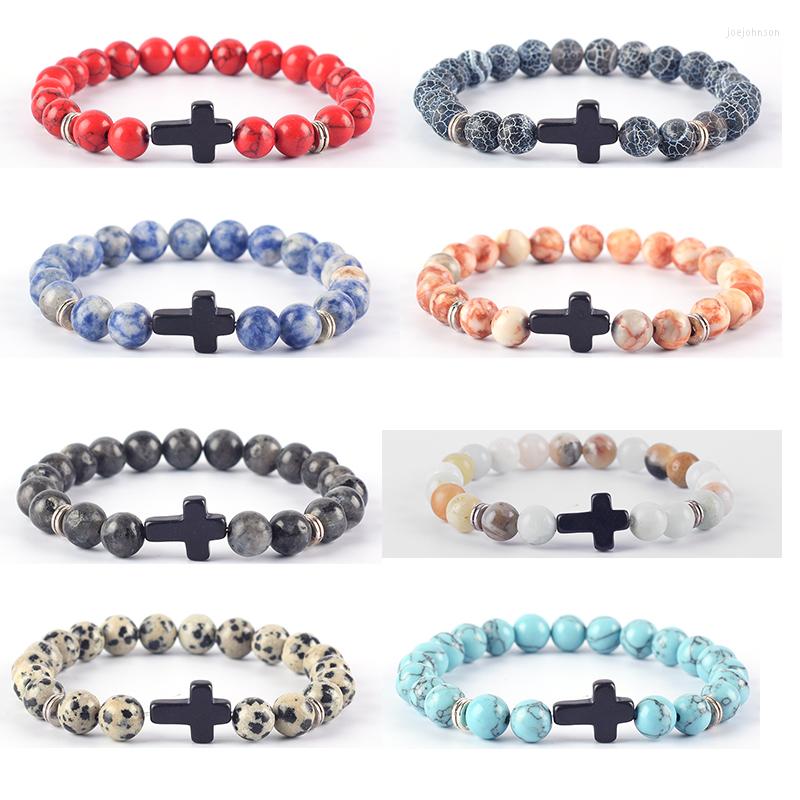 Charm Bracelets Trendy Jesus Cross Black Lava Stone Beaded Men Bracelet For Women Yoga Meditaion Bangle Christian Prayer Jewelry Pulsera 
Charm Bracelets Trendy Jesus Cross Black Lava Stone Beaded Men Bracelet For Women Yoga Meditaion Bangle Christian Prayer Jewelry Pulsera