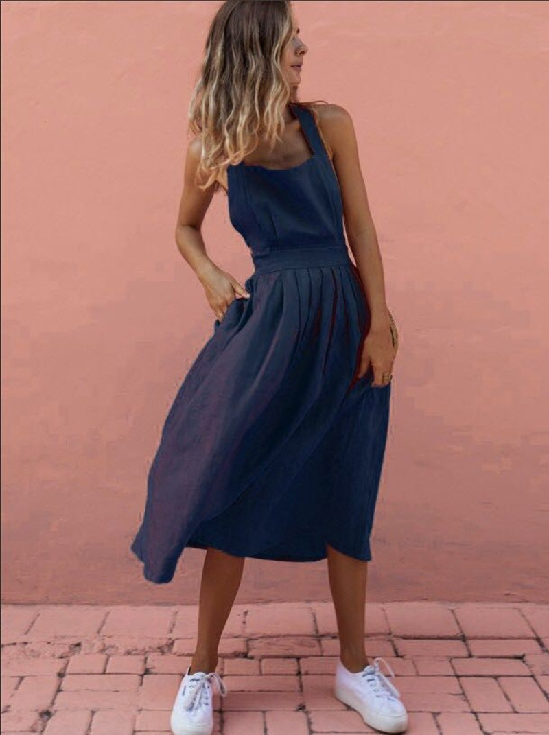 Casual Dresses Summer Sexy Dress Bowknot Women's Backless Cross Drawstring Beach Strap Red Vintage Sundress Women Boho Femme Robe 230217
