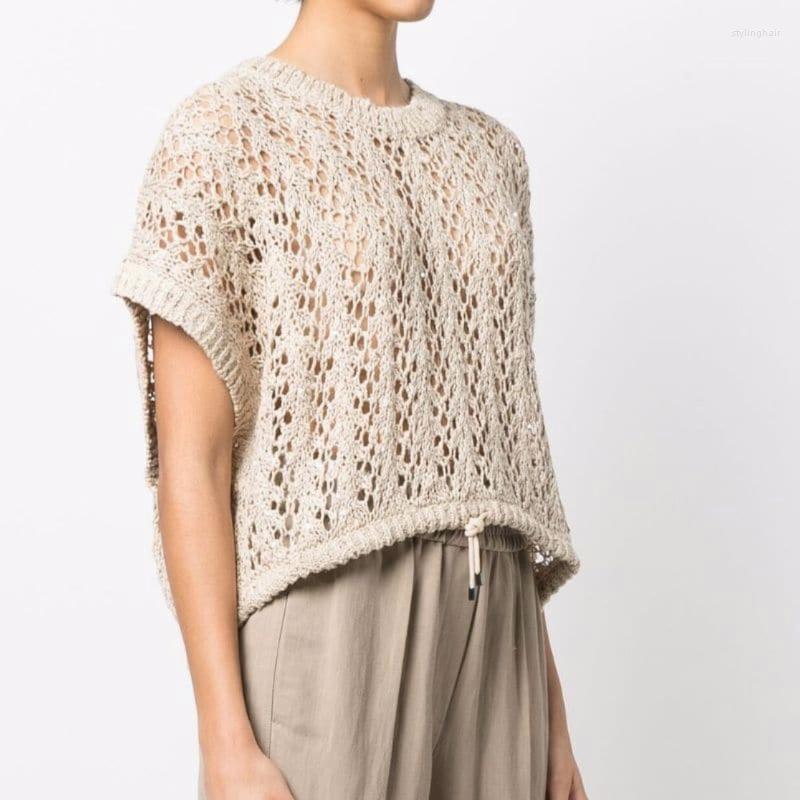 Women' Sweaters Spring Women' Short-sleeved Knitted Sweater Pullover Loose T-shirt Bottoming Shirt Hollow Out 2023, Khaki
Women' Sweaters Spring Women' Short-sleeved Knitted Sweater Pullover Loose T-shirt Bottoming Shirt Hollow Out 2023, Khaki