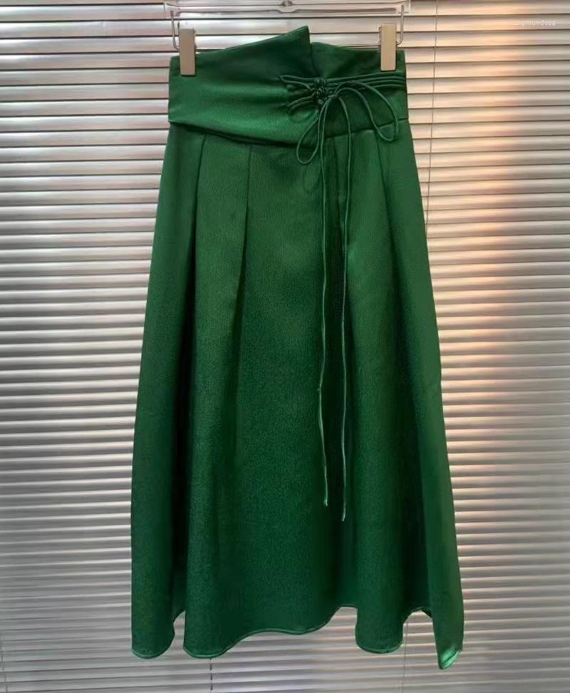 Skirts High Quality Brand 2023 Spring Autumn Fashion Style Skirt Women String Deco Waist Ladies Long Green Black
Skirts High Quality Brand 2023 Spring Autumn Fashion Style Skirt Women String Deco Waist Ladies Long Green Black
