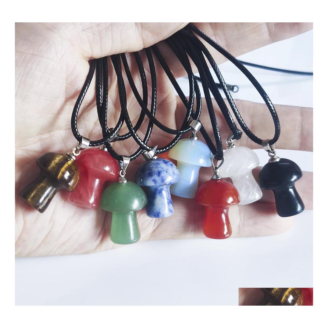 Pendant Necklaces Natural Gem Stone Quartz Crystal Amethyst Tiger Eye Hand Carved 2Cm Mushroom Necklace For Women Jewelry Drop Deliv Dhkjl
Pendant Necklaces Natural Gem Stone Quartz Crystal Amethyst Tiger Eye Hand Carved 2Cm Mushroom Necklace For Women Jewelry Drop Deliv Dhkjl