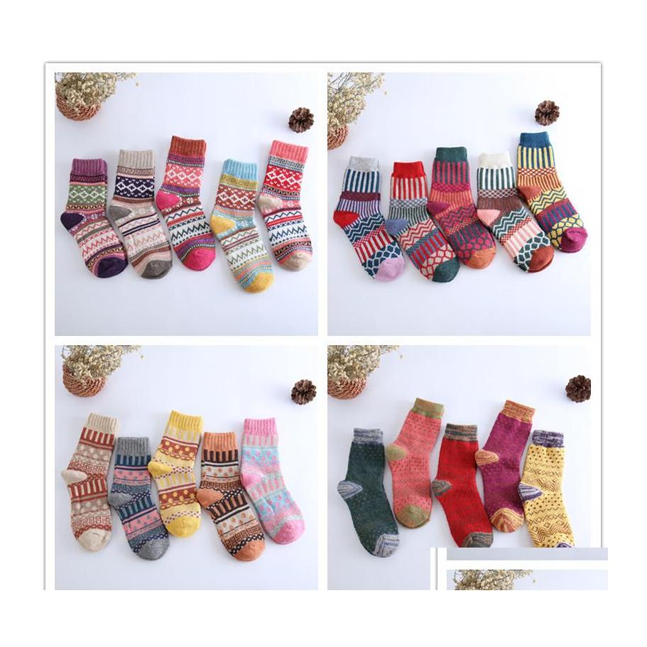 Socks Hosiery 5 Styles Wool Women Winter Thermal Warm Female Crew Fashion Colorf Thick Ladies Casual National Style Sock Drop Deli Dhv5W, Style 4
Socks Hosiery 5 Styles Wool Women Winter Thermal Warm Female Crew Fashion Colorf Thick Ladies Casual National Style Sock Drop Deli Dhv5W, Style 4