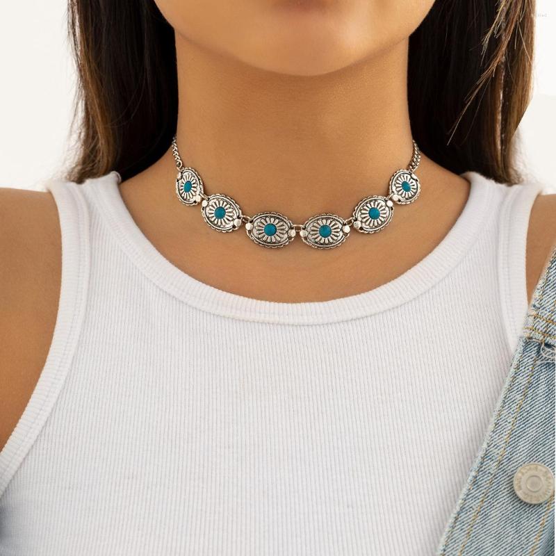 Choker Retro Antique Silver Color Ethnic Style Opal Statement Necklaces For Women Fashion Bohemia Chain Chokers Party Jewelry Collares
Choker Retro Antique Silver Color Ethnic Style Opal Statement Necklaces For Women Fashion Bohemia Chain Chokers Party Jewelry Collares