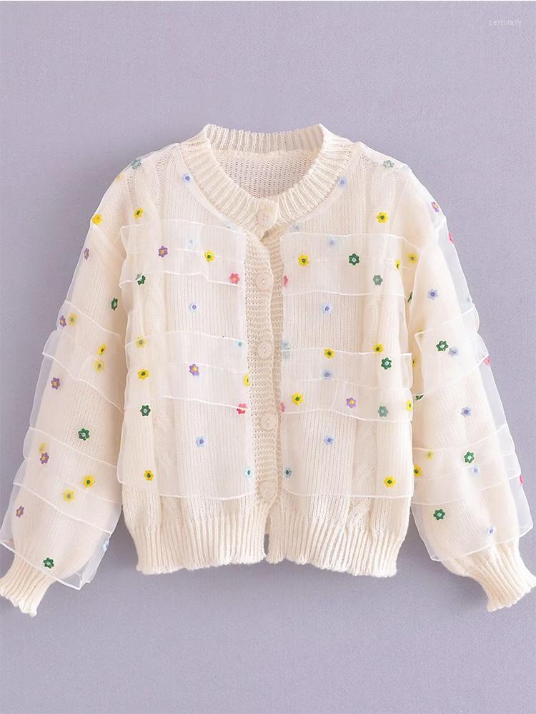 Women's Knits YENKYE Women Mesh Flower Embroidery Sweet Cardigan Vintage Lantern Sleeve Jumpers 2023 Female Autumn Knitted Sweater Coat, Picture shown
Women's Knits YENKYE Women Mesh Flower Embroidery Sweet Cardigan Vintage Lantern Sleeve Jumpers 2023 Female Autumn Knitted Sweater Coat, Picture shown