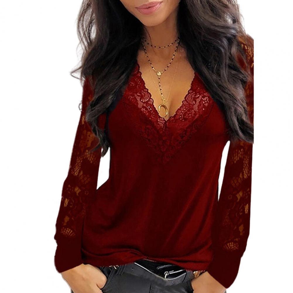 Women's Blouses Shirts Female Tops Pullover Sexy Women Deep V Neck Lace Trim See Through Long Sleeve Top Solid Vintage 230217, Black
Women's Blouses Shirts Female Tops Pullover Sexy Women Deep V Neck Lace Trim See Through Long Sleeve Top Solid Vintage 230217, Black