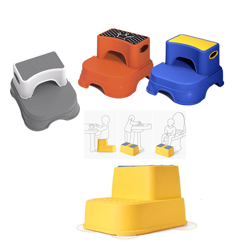 Step Stools Toddler Stand Stools Versatile Two-Step Kids Step Stool Toilet Potty Training Chair Non-slip For Bathroom Kitchen Comfort Safety 230217