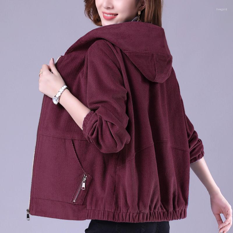 Women's Jackets 2023 Fashion Women Corduroy Jacket Hooded Female Windbreaker Autumn Loose Double Laye Casual Outerwear Overcoat Tops, Maroon
Women's Jackets 2023 Fashion Women Corduroy Jacket Hooded Female Windbreaker Autumn Loose Double Laye Casual Outerwear Overcoat Tops, Maroon