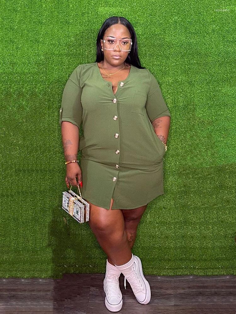 Plus Size Dresses Women Dress Summer 5xl Casual Button Short Lady Elegant Fashion Large Wholesale Bulk Drop, Green
Plus Size Dresses Women Dress Summer 5xl Casual Button Short Lady Elegant Fashion Large Wholesale Bulk Drop, Green