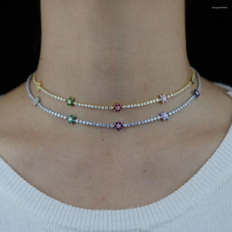 Chains Cute Daisy Flower Charm Choker Necklace With Rainbow Cz Paved Tennis Chain Short Jewelry For Women Lady
Chains Cute Daisy Flower Charm Choker Necklace With Rainbow Cz Paved Tennis Chain Short Jewelry For Women Lady