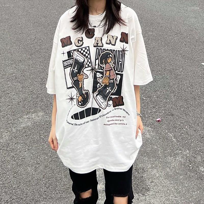 Women's T Shirts Cotton Punk Shirt Women Fashion Summer Hip Hop Streetwear Design Tops Female Casual Loose Harajuku Graphic Aesthetic Tees, White
Women's T Shirts Cotton Punk Shirt Women Fashion Summer Hip Hop Streetwear Design Tops Female Casual Loose Harajuku Graphic Aesthetic Tees, White