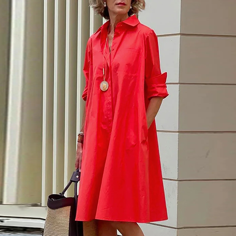 Casual Dresses Shirt Women Bohemian Long Sleeve Printed Sexy Boho Style Pocket V Neck Loose For 230217