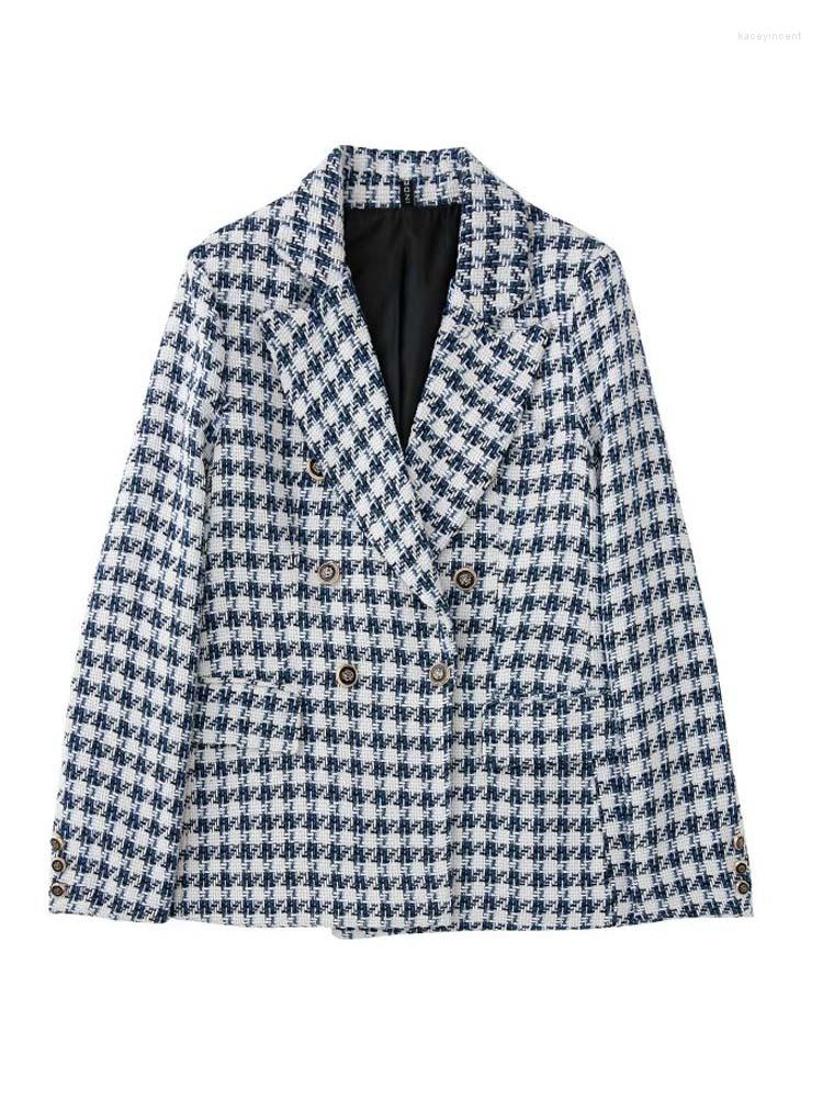 Women's Suits 2023 Autumn Women Veins Plaid Blazers Coats Suit Casual Double Breasted Female ELegant Street OL Blazer Outerwear
Women's Suits 2023 Autumn Women Veins Plaid Blazers Coats Suit Casual Double Breasted Female ELegant Street OL Blazer Outerwear