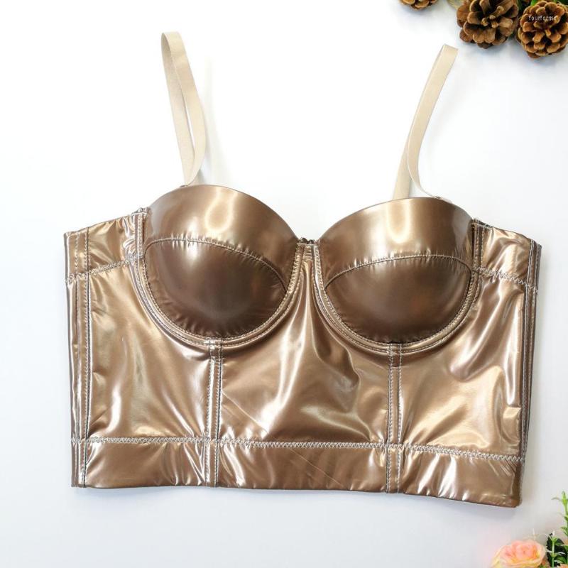 Bras Sexy Stain Bra For Women Bright Leather Crop Top Camisole Spot Tube With Steel Ring PU Fishbone Brassiere Femme, As photoes showes
Bras Sexy Stain Bra For Women Bright Leather Crop Top Camisole Spot Tube With Steel Ring PU Fishbone Brassiere Femme, As photoes showes