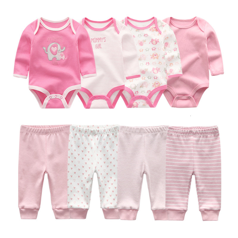 Clothing Sets Autumn Baby Girl Clothes Cotton 6/8PCS born Baby Sets BodysuitsPants Baby Boy Clothes Winter Clothing Sets Roupas de bebe 230217