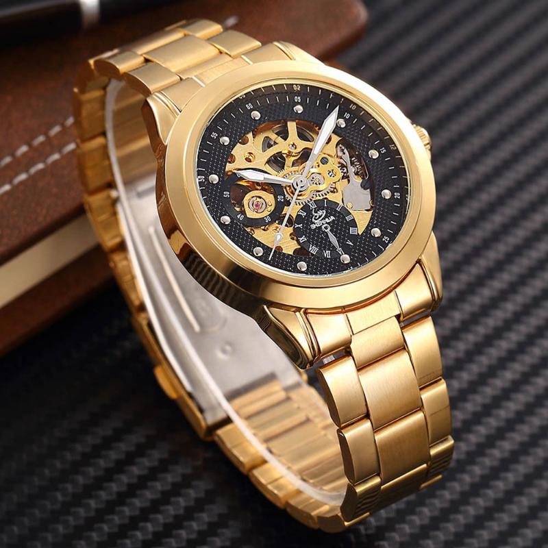 Wristwatches Reloj Hombre SHENHUA Luxury Gold Watches Men Skeleton Stainless Steel Automatic Mechanical, Jsh072black
Wristwatches Reloj Hombre SHENHUA Luxury Gold Watches Men Skeleton Stainless Steel Automatic Mechanical, Jsh072black