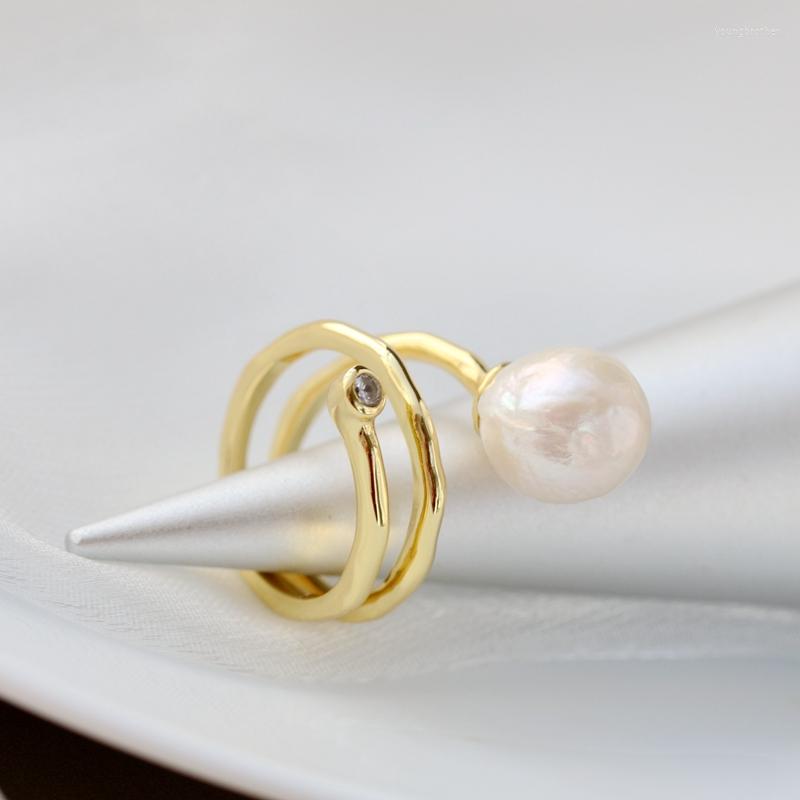 Cluster Rings Natural Freshwater Baroque Pearl Ring Retro Style 925 Sterling Silver 18K Gold Plated Fashion Women Opening Adjustable
Cluster Rings Natural Freshwater Baroque Pearl Ring Retro Style 925 Sterling Silver 18K Gold Plated Fashion Women Opening Adjustable