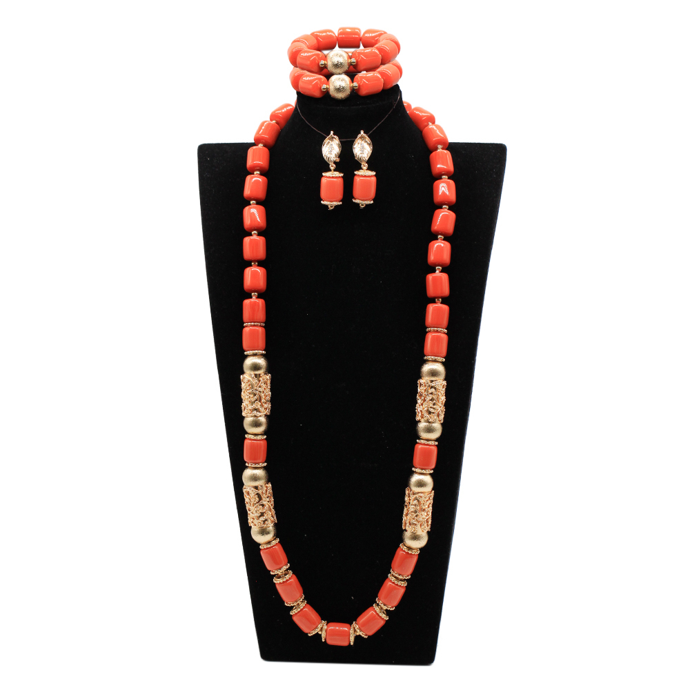 Wedding Jewelry Sets Artificial Coral Long Necklace Plastic Bead African Set Dubai Gold Accessorise FT148 230216
Wedding Jewelry Sets Artificial Coral Long Necklace Plastic Bead African Set Dubai Gold Accessorise FT148 230216