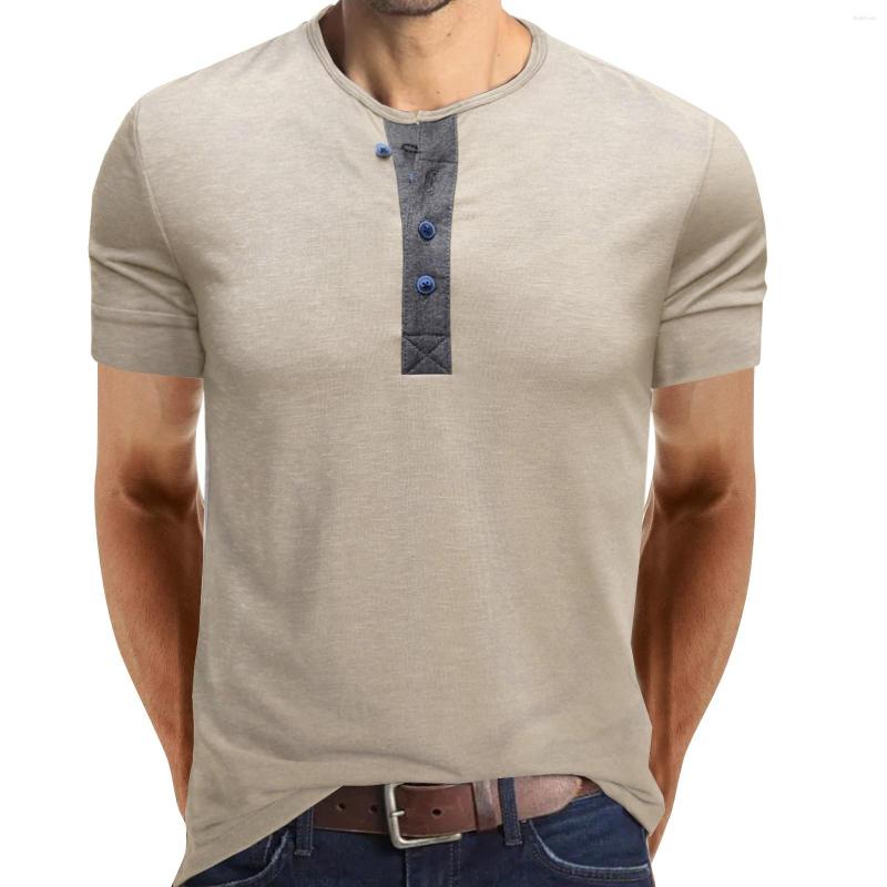 Men's T Shirts Shirt Spring Round And Summer Bottoming Short-sleeved Color Men's Button Solid Blouse Neck Top, Beige
Men's T Shirts Shirt Spring Round And Summer Bottoming Short-sleeved Color Men's Button Solid Blouse Neck Top, Beige