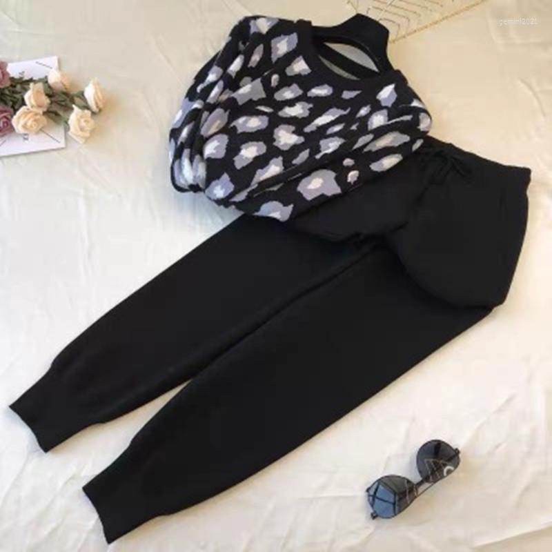 Women' Two Piece Pants Fall Winter Fashion Leopard Print Women' Knitted Suits Long Sleeve Sweater Tops Elastic Waist Wide Leg Pant 2, Picture color
Women' Two Piece Pants Fall Winter Fashion Leopard Print Women' Knitted Suits Long Sleeve Sweater Tops Elastic Waist Wide Leg Pant 2, Picture color
