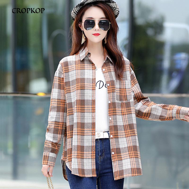 Women's Blouses & Shirts Plaid Shirt Casual Spring Summer Checked Pocket Button Up Cotton Tops Turn-down Collar For Women 2023 Fashion, Aa-3
Women's Blouses & Shirts Plaid Shirt Casual Spring Summer Checked Pocket Button Up Cotton Tops Turn-down Collar For Women 2023 Fashion, Aa-3