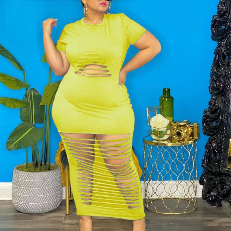 Plus Size Dresses Hollow Out Holes Yellow Maxi Dress Summer Short Sleeve Streetwear Long Elegante Birthday For Women Vestido, Black
Plus Size Dresses Hollow Out Holes Yellow Maxi Dress Summer Short Sleeve Streetwear Long Elegante Birthday For Women Vestido, Black