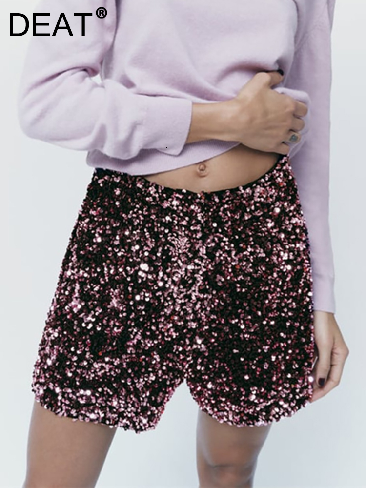 Women' Shorts DEAT Fashion High Waist Loose Straight Spliced Sequins Solid Color Super Spring 2023 Trend 17A60 230217, Purple
Women' Shorts DEAT Fashion High Waist Loose Straight Spliced Sequins Solid Color Super Spring 2023 Trend 17A60 230217, Purple