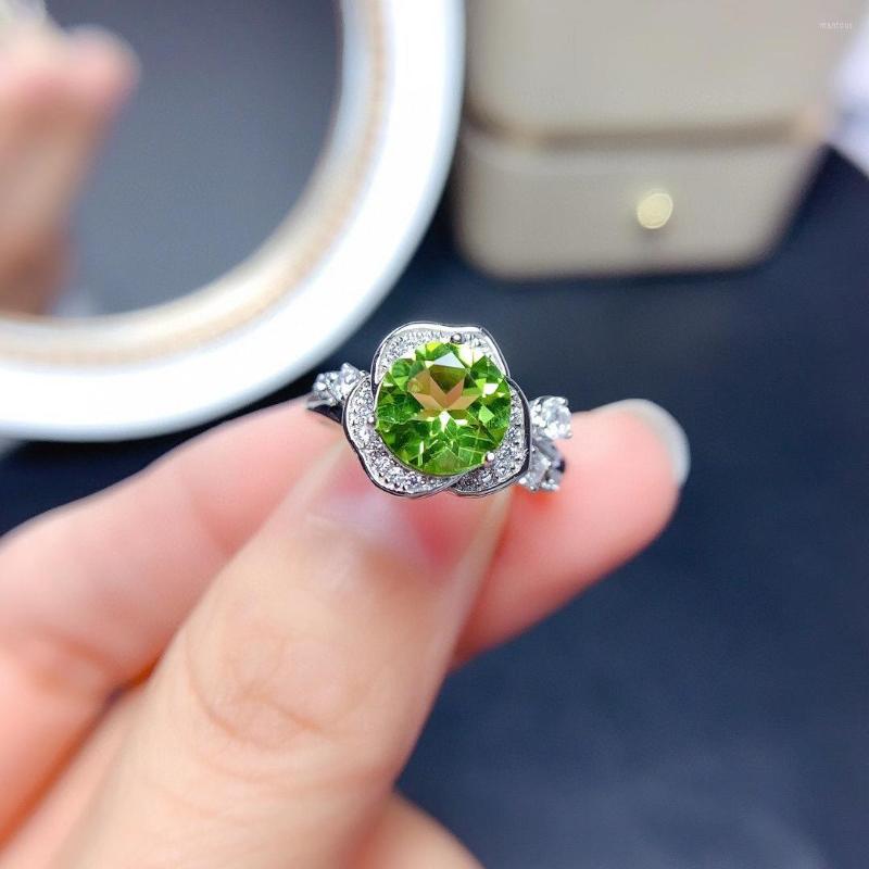 Cluster Rings Flower Style Natural Green Olivine Ring August Birthstone Engagement Wedding Gifts For Women Real 925 Silver
Cluster Rings Flower Style Natural Green Olivine Ring August Birthstone Engagement Wedding Gifts For Women Real 925 Silver