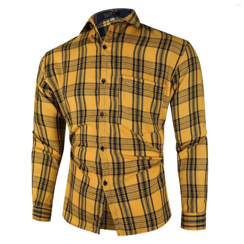 Men's T Shirts Ultra Cotton Men's Autumn And Winter Casual Color Plaid Single-breasted Slim Fit Long-sleeved Shirt With Single Pocket, Yellow
Men's T Shirts Ultra Cotton Men's Autumn And Winter Casual Color Plaid Single-breasted Slim Fit Long-sleeved Shirt With Single Pocket, Yellow