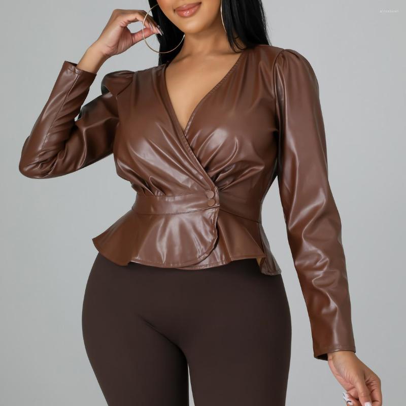 Women' Jackets Wsevypo Women Flocking Faux Leather Elegant Fashion Long Sleeve V-Neck Button Ruffles Coats Fall Office Lady PU Outwear, Black
Women' Jackets Wsevypo Women Flocking Faux Leather Elegant Fashion Long Sleeve V-Neck Button Ruffles Coats Fall Office Lady PU Outwear, Black