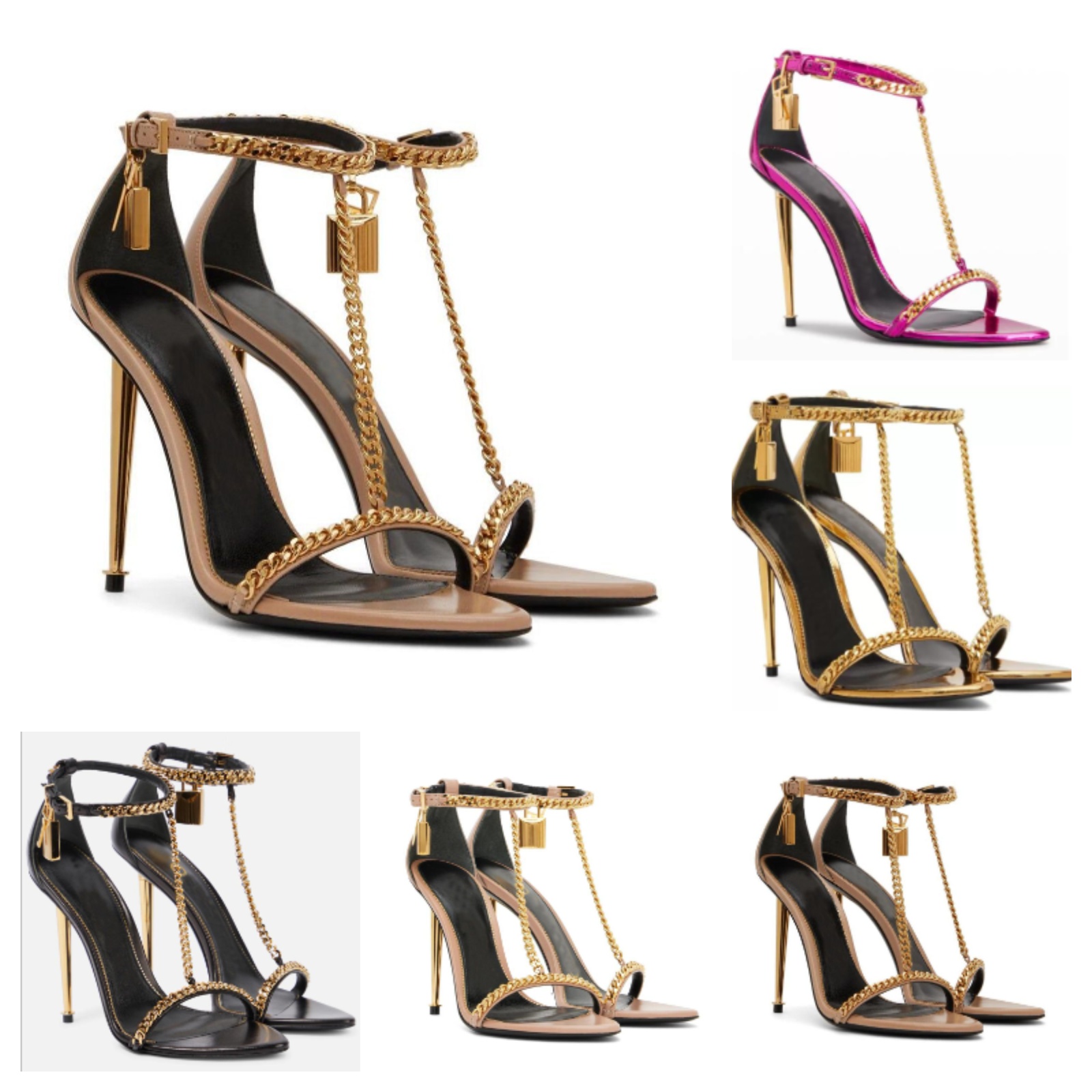 23S Women's Sandals Luxury Design Shoes! Padlock Pointy Naked High Heels Lock & Chian Gladiator Sandalias Exquisite Stiletto-heel Wedding Shoe Party Dress Evening
23S Women's Sandals Luxury Design Shoes! Padlock Pointy Naked High Heels Lock & Chian Gladiator Sandalias Exquisite Stiletto-heel Wedding Shoe Party Dress Evening