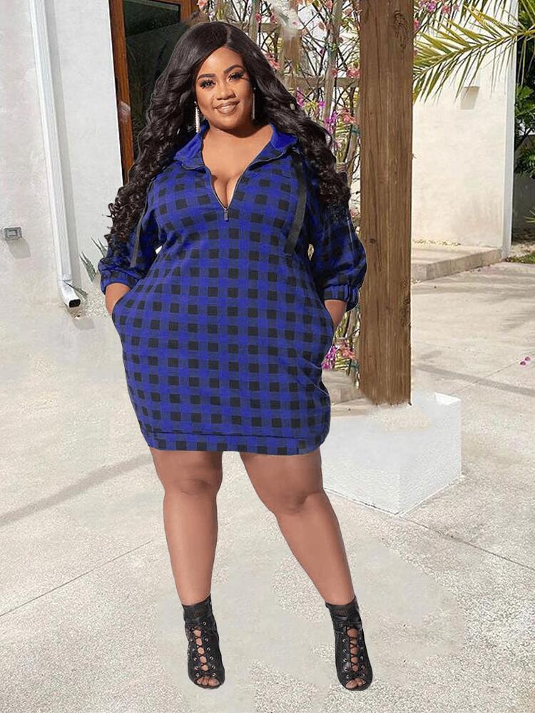 Plus Size Dresses Streetwear Clothes Zip Hooded Dress Women Plaid Mini Sexy Ladies Wear Wholesale Bulk Drop, Black
Plus Size Dresses Streetwear Clothes Zip Hooded Dress Women Plaid Mini Sexy Ladies Wear Wholesale Bulk Drop, Black