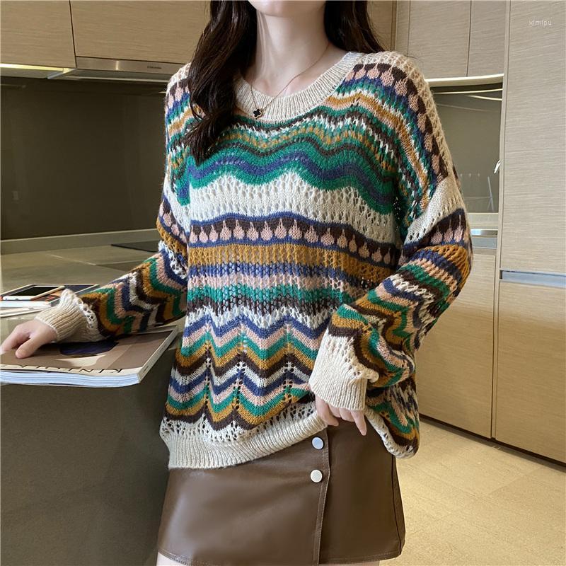 Women' Sweaters Women' Hit The Color Retro Hollow Knit Sweater Female Thin Casual Loose Harajuku Pullovers Fashion Outer Jacket Autumn, Beige
Women' Sweaters Women' Hit The Color Retro Hollow Knit Sweater Female Thin Casual Loose Harajuku Pullovers Fashion Outer Jacket Autumn, Beige