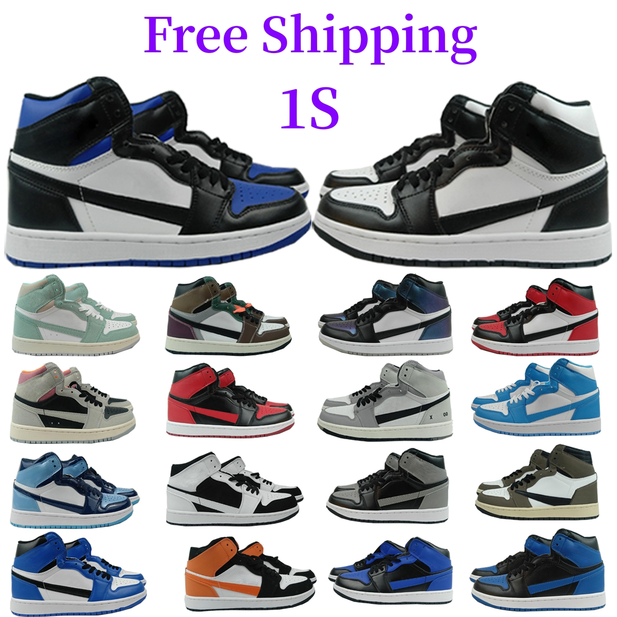 Jumpman 1 1s Top Quality Basketball Shoes Men Women Luxury Trainers Casual Sneakers Running Black White Unisex Gray Fuchsia University Blue Designer, #j137
Jumpman 1 1s Top Quality Basketball Shoes Men Women Luxury Trainers Casual Sneakers Running Black White Unisex Gray Fuchsia University Blue Designer, #j137