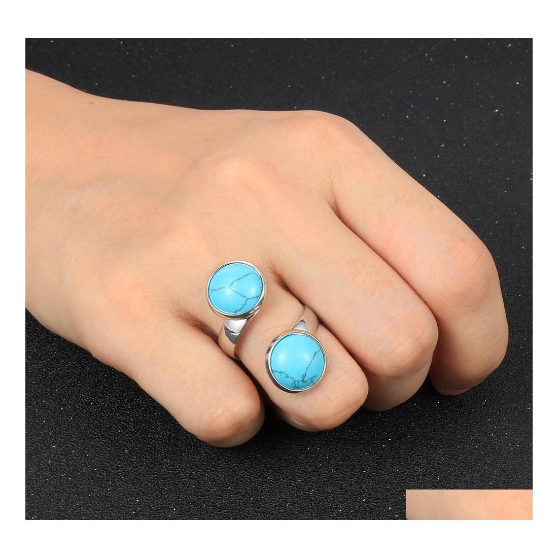 Cluster Rings 12Mm Women Natural Stone Ring Double Chakra Stones Turquoise Tiger Eye Onyx Rose Quartz Open Finger Hook Jewelr Sexyha Dhtzr
Cluster Rings 12Mm Women Natural Stone Ring Double Chakra Stones Turquoise Tiger Eye Onyx Rose Quartz Open Finger Hook Jewelr Sexyha Dhtzr