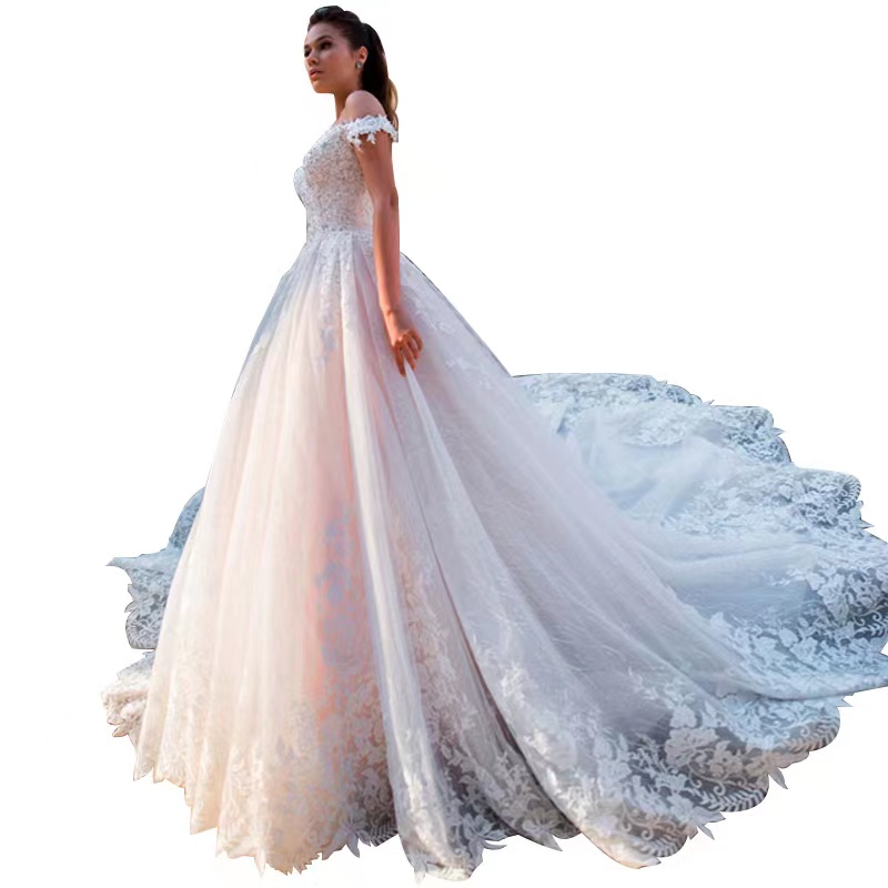 off shoulder a line wedding dresses Sexy See Through Button Back Long Sleeves Appliques New Vintage Cheap Lace Wed Dresses Vestios De Novia Bridal Gow