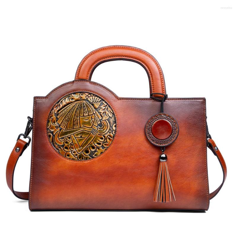 Evening Bags Leather Women Handbag Retro Handmade Embossed Shoulder Bag For Large Capacity Female Messenger, Brown
Evening Bags Leather Women Handbag Retro Handmade Embossed Shoulder Bag For Large Capacity Female Messenger, Brown