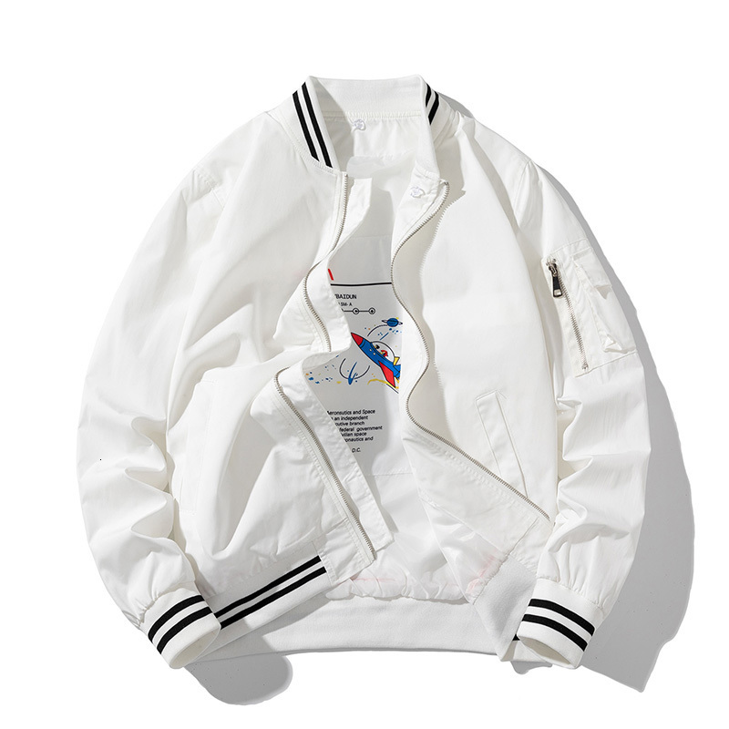 Mens Jackets Pilot Women Solid Bomber Fashion Hooded Baseball Coat Autumn Winter Streetwear Windbreaker Couple Clothes 230216, White thin
Mens Jackets Pilot Women Solid Bomber Fashion Hooded Baseball Coat Autumn Winter Streetwear Windbreaker Couple Clothes 230216, White thin