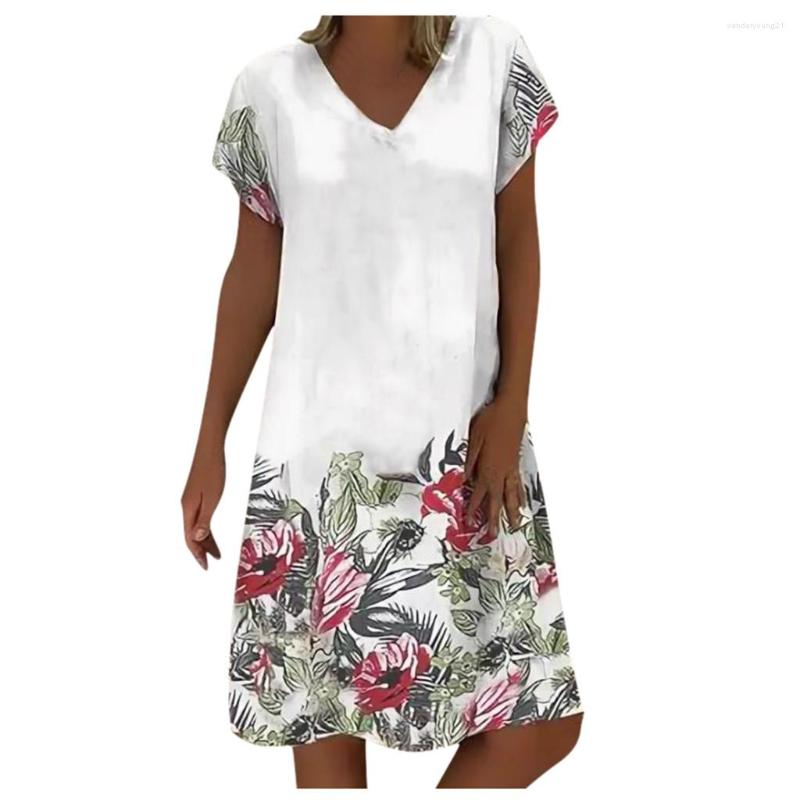 Party Dresses #H40 Dress -5XL Woman Robe Femme Casual Loose Print V Neck Elegant Summer Vestidos 2023, White
Party Dresses #H40 Dress -5XL Woman Robe Femme Casual Loose Print V Neck Elegant Summer Vestidos 2023, White