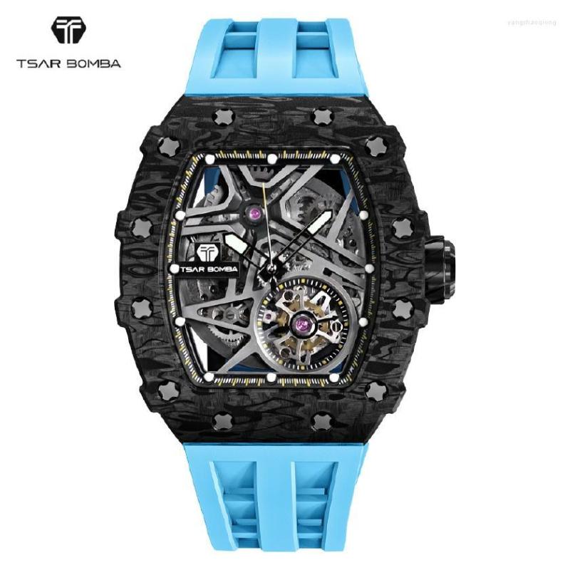 Wristwatches TSAR BOMBA Mens Automatic Watch Carbon Fiber WristWatch Luxury Sapphire Glass Skeleton Clock Tonneau Mechanical For Men, Red
Wristwatches TSAR BOMBA Mens Automatic Watch Carbon Fiber WristWatch Luxury Sapphire Glass Skeleton Clock Tonneau Mechanical For Men, Red