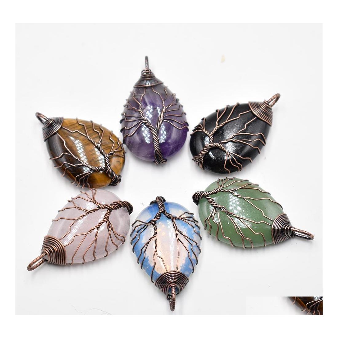 Charms Natural Stone Crystal Tree Of Life Antique Waterdrop Pendants Rose Quartz Wire Wrapped Trendy Jewelry Making Sport1 Drop Deli Dhi4X
Charms Natural Stone Crystal Tree Of Life Antique Waterdrop Pendants Rose Quartz Wire Wrapped Trendy Jewelry Making Sport1 Drop Deli Dhi4X
