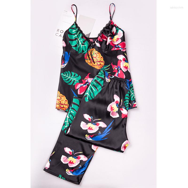 Women' Sleepwear Pajamas For Woman Silk Girl Sexy Summer Suspenders Trousers Two Suits Home Wear Thin Section Can Be Worn Outside, Printing
Women' Sleepwear Pajamas For Woman Silk Girl Sexy Summer Suspenders Trousers Two Suits Home Wear Thin Section Can Be Worn Outside, Printing