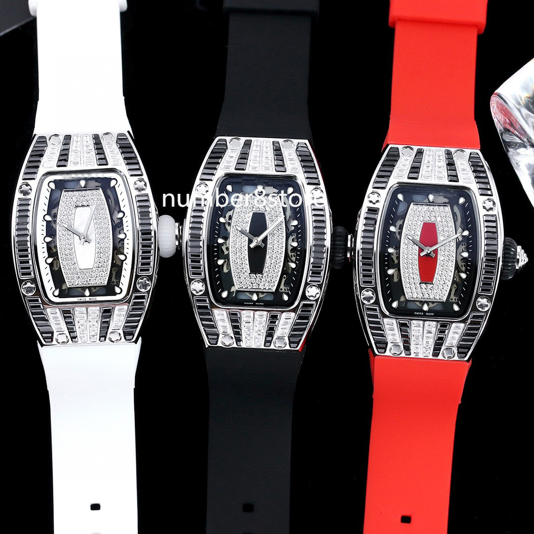 Tonneau 007 Diamond Automatic Womens Watch Black White Diamonds Ladies Watches Sapphire Crystal Luxury Wristwatch Water Resistance Rubber Strap
Tonneau 007 Diamond Automatic Womens Watch Black White Diamonds Ladies Watches Sapphire Crystal Luxury Wristwatch Water Resistance Rubber Strap