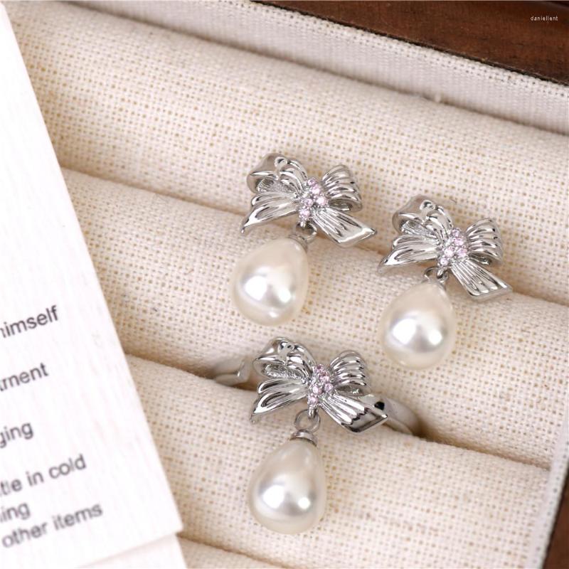Hoop Earrings Independent Designer Bowknot Metallic Pink Zircon Water Drop Pearl Small Daily Adjustable Open Ring Set Street Fashion
Hoop Earrings Independent Designer Bowknot Metallic Pink Zircon Water Drop Pearl Small Daily Adjustable Open Ring Set Street Fashion