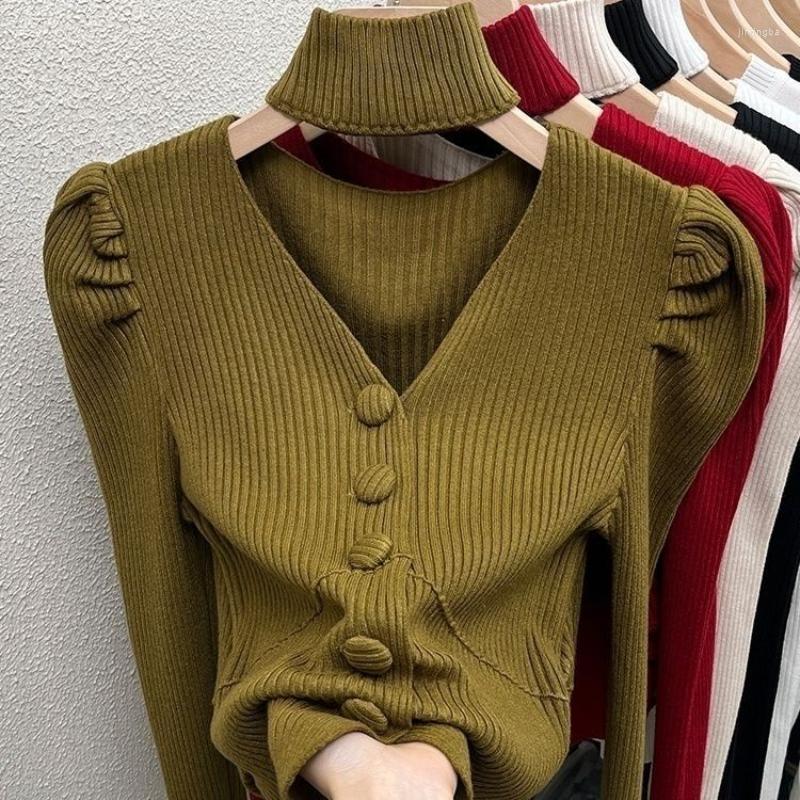 Women' Blouses Women' Blouse Chic Hollow Out Sexy Knit Pullover Tops With Single Breasted Autumn V-neck Solid Full Puff Sleeve, Black
Women' Blouses Women' Blouse Chic Hollow Out Sexy Knit Pullover Tops With Single Breasted Autumn V-neck Solid Full Puff Sleeve, Black