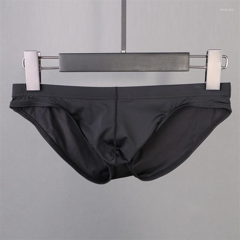 

Underpants High Elastic Ultra Thin U Convex Sac Quick Dry Breathable Panties Sexy Ice Silk Briefs Low Waist Translucent Men's Underwear, B31 white