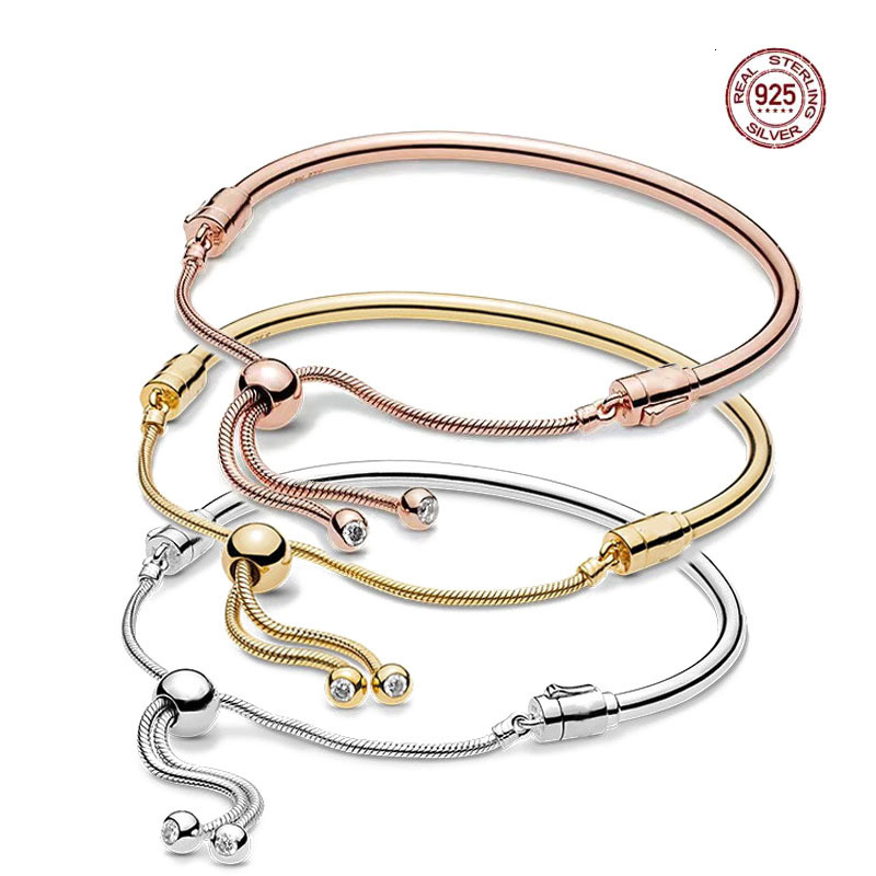 Charm Bracelets High quality S925 sterling silver rose gold adjustable charm bracelet fit original exquisite beads lady DIY gift 230216
Charm Bracelets High quality S925 sterling silver rose gold adjustable charm bracelet fit original exquisite beads lady DIY gift 230216
