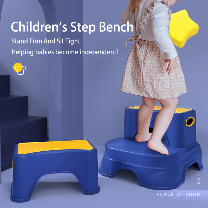 Step Stools Toddler Stand Stools Versatile Two-Step Kids Step Stool Toilet Potty Training Chair Non-slip For Bathroom Kitchen Comfort Safety 230217