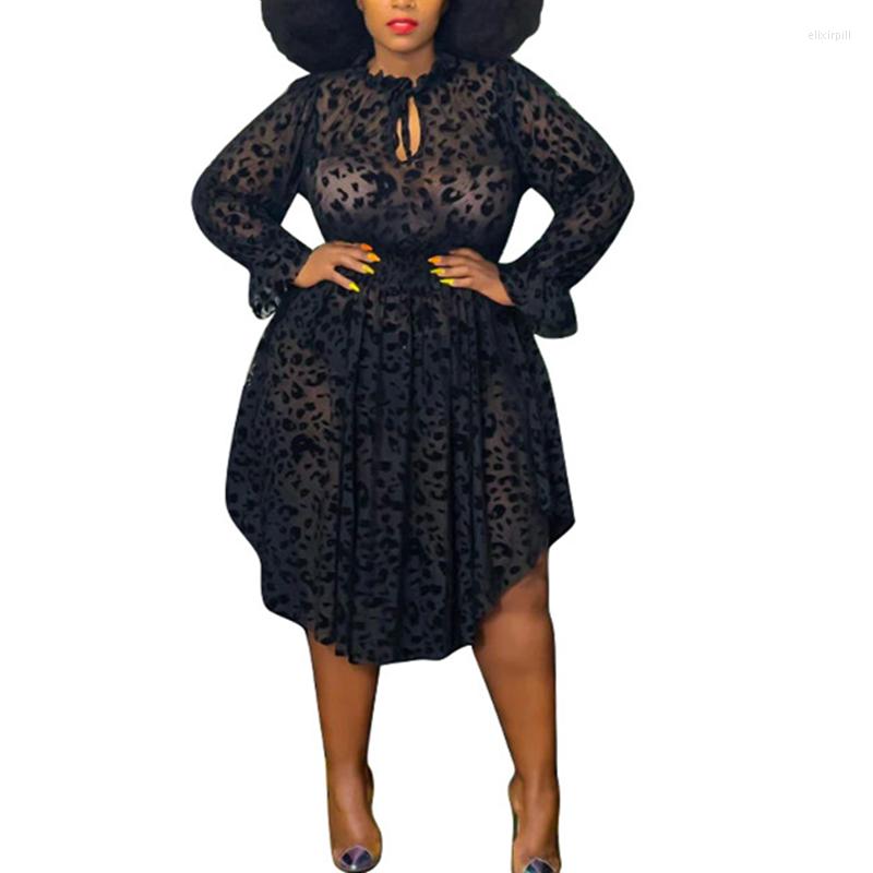Plus Size Dresses Night Club See Through Leopard Print Mesh Dress 4XL Trim O Neck Floral Sleeve Transparent Tulle Sexy Black
Plus Size Dresses Night Club See Through Leopard Print Mesh Dress 4XL Trim O Neck Floral Sleeve Transparent Tulle Sexy Black