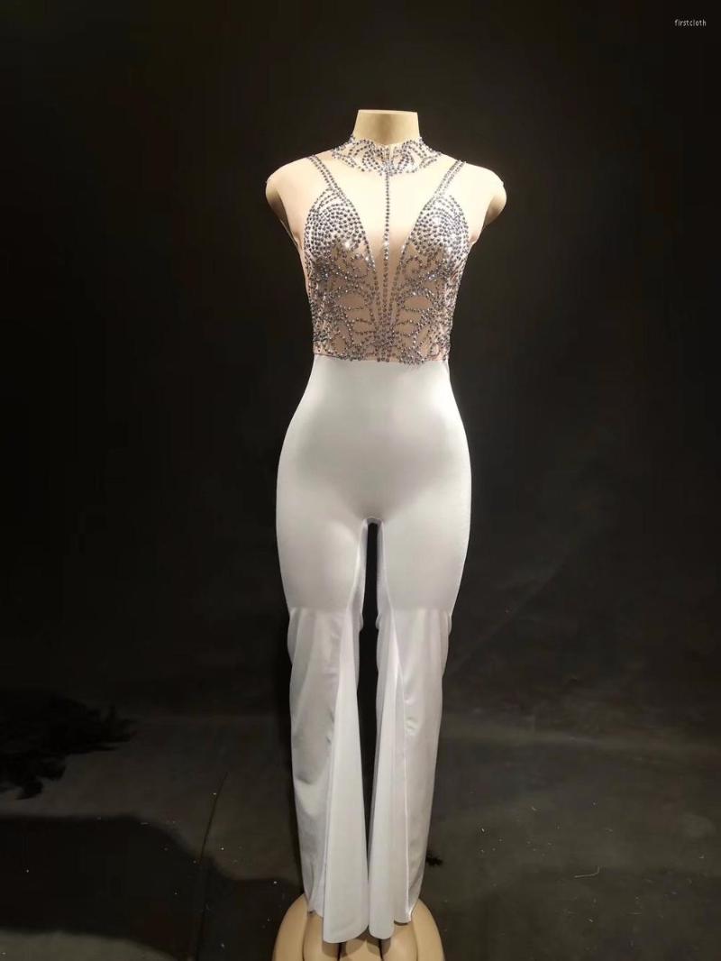 Stage Wear Women Sexy Sleeveless Jumpsuit Black Sparkling Crystals Bodysuit Nightclub Party Dancer Singer Bling Costumes
Stage Wear Women Sexy Sleeveless Jumpsuit Black Sparkling Crystals Bodysuit Nightclub Party Dancer Singer Bling Costumes